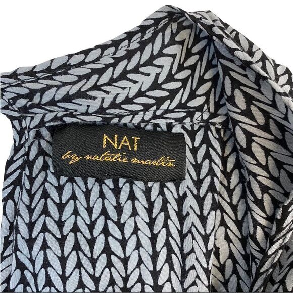 NAT by Natalie Martin claudette printed plunging v-neck jumpsuit m medium. - Picture 8 of 11